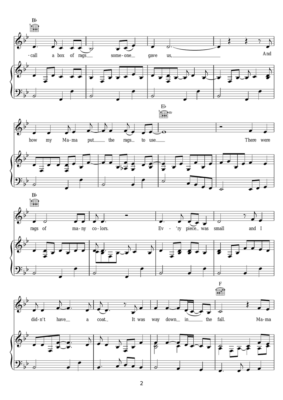 Coat Of Many Colors Coat Of Many Colors Piano, Vocal, Guitar scores gallery preview page 2