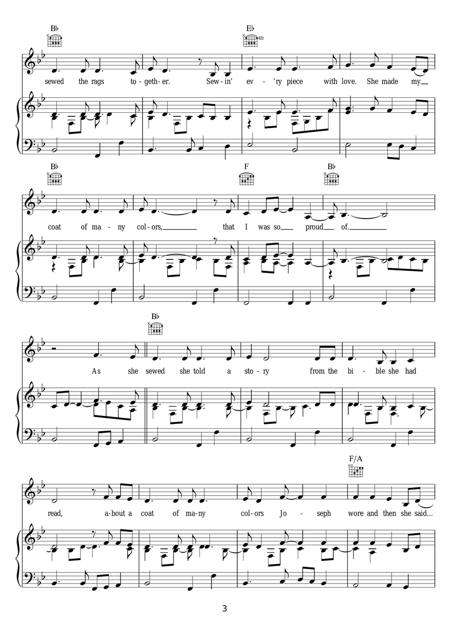 Coat Of Many Colors Coat Of Many Colors Piano, Vocal, Guitar scores gallery preview page 3