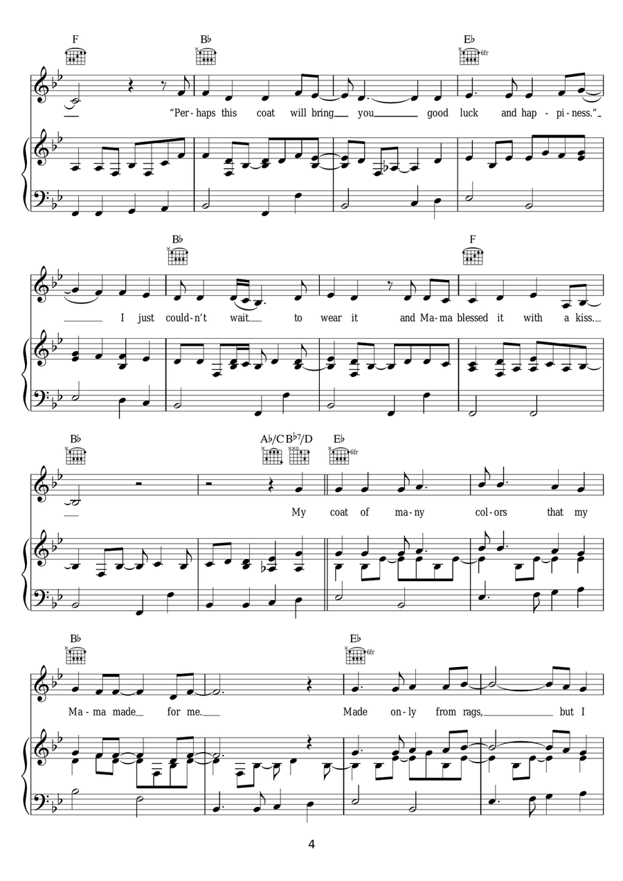 Coat Of Many Colors Coat Of Many Colors Piano, Vocal, Guitar scores gallery preview page 4