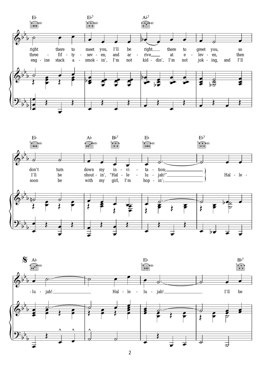 Night Train To Memphis Piano, Vocal, Guitar scores gallery preview page 2