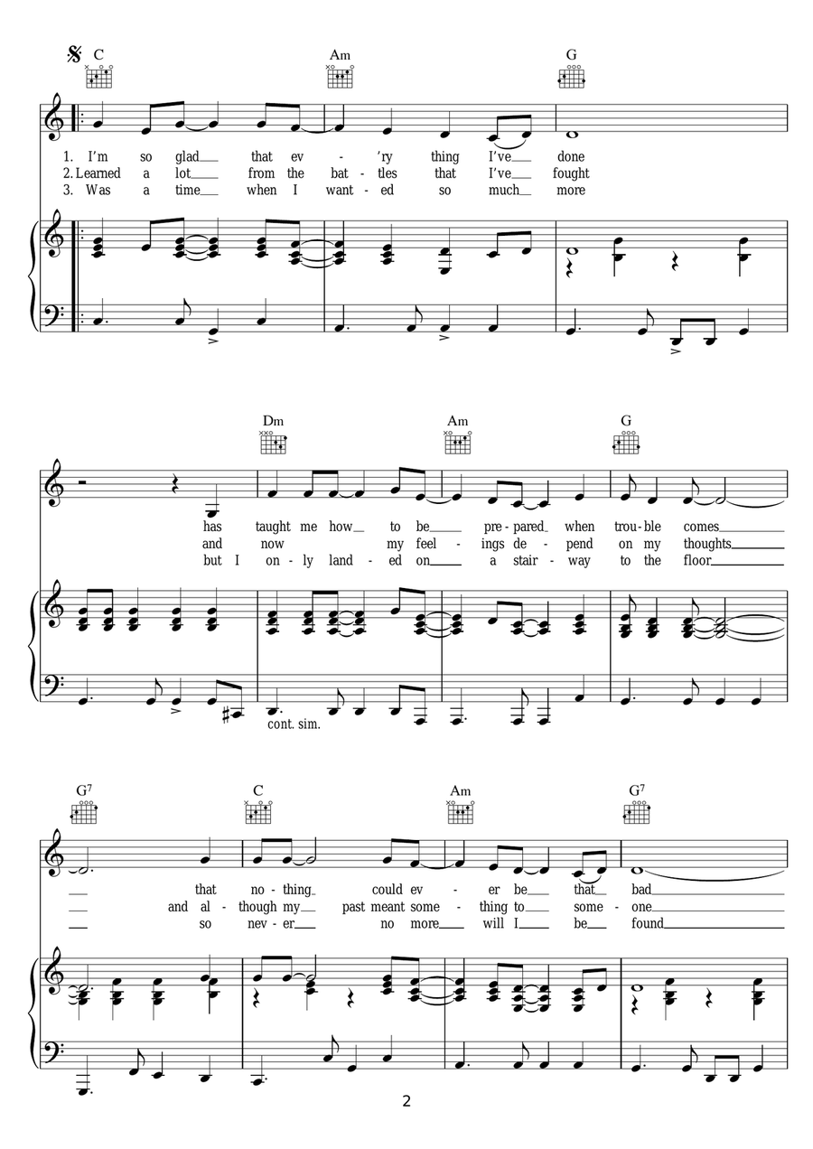 Reggae Tune Reggae Tune Piano, Vocal, Guitar scores gallery preview page 2
