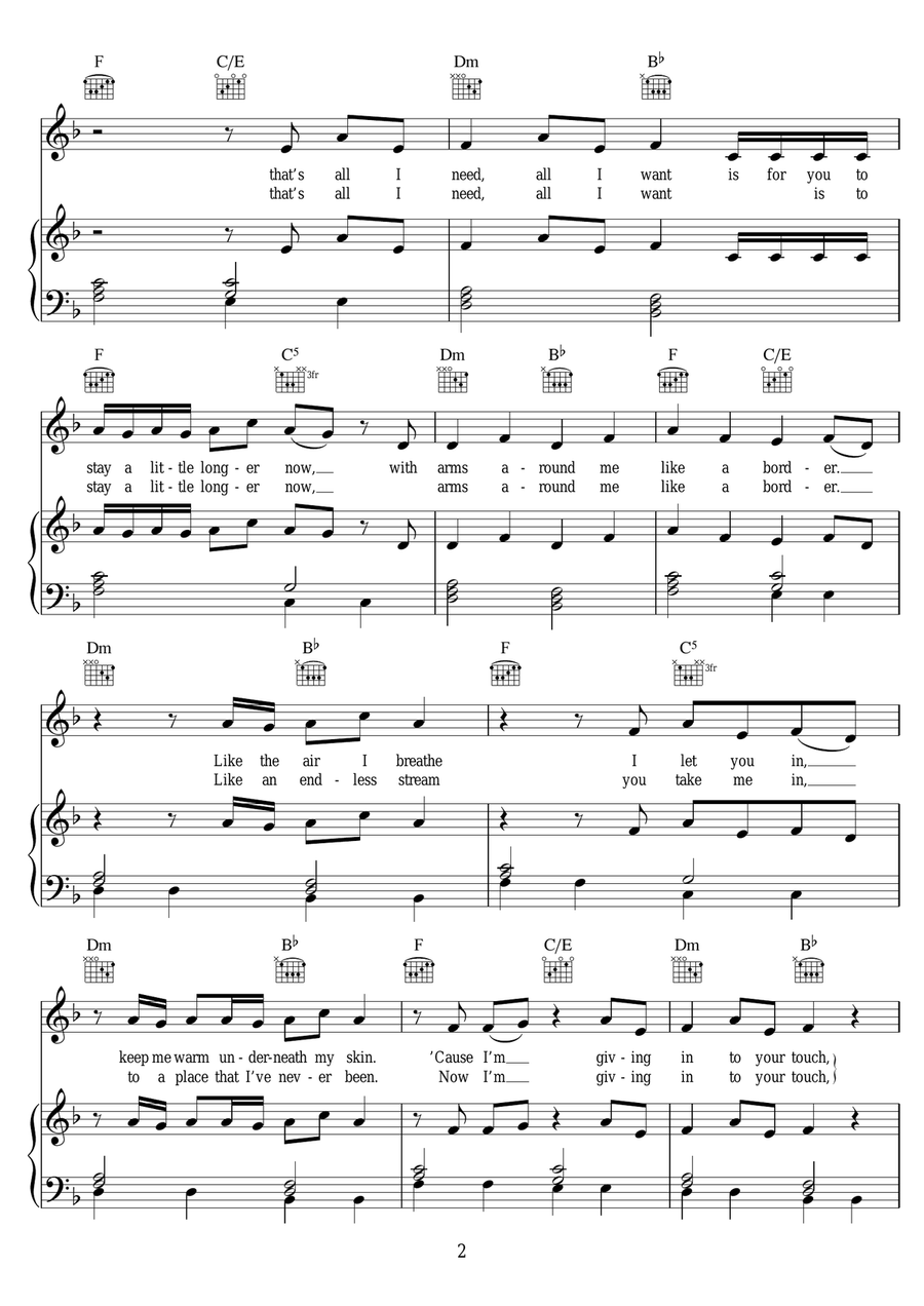 The Ocean (featuring Shy Martin) Piano, Vocal, Guitar scores gallery preview page 2
