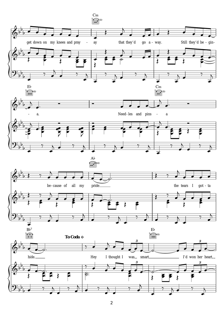 Needles And Pins Needles And Pins Piano, Vocal, Guitar scores gallery preview page 2
