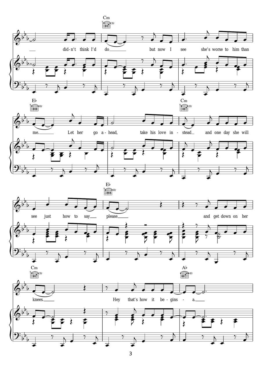 Needles And Pins Needles And Pins Piano, Vocal, Guitar scores gallery preview page 3