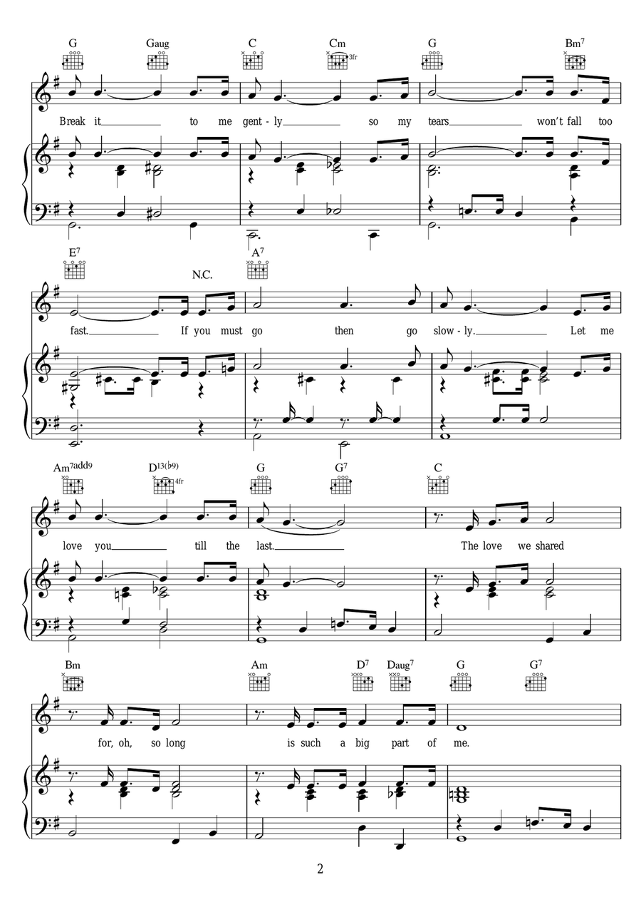 Break It To Me Gently Break It To Me Gently Piano, Vocal, Guitar scores gallery preview page 2