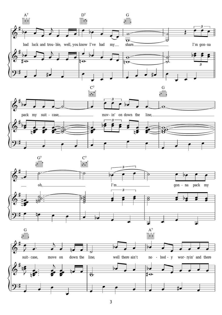 Every Day I Have The Blues Piano, Vocal, Guitar scores gallery preview page 3