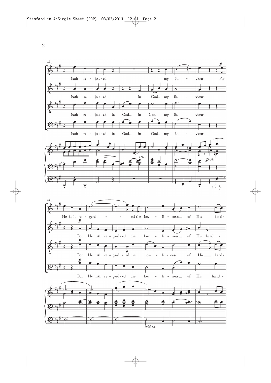 Magnificat And Nunc Dimittis In A Piano, Vocal, Guitar scores gallery preview page 2