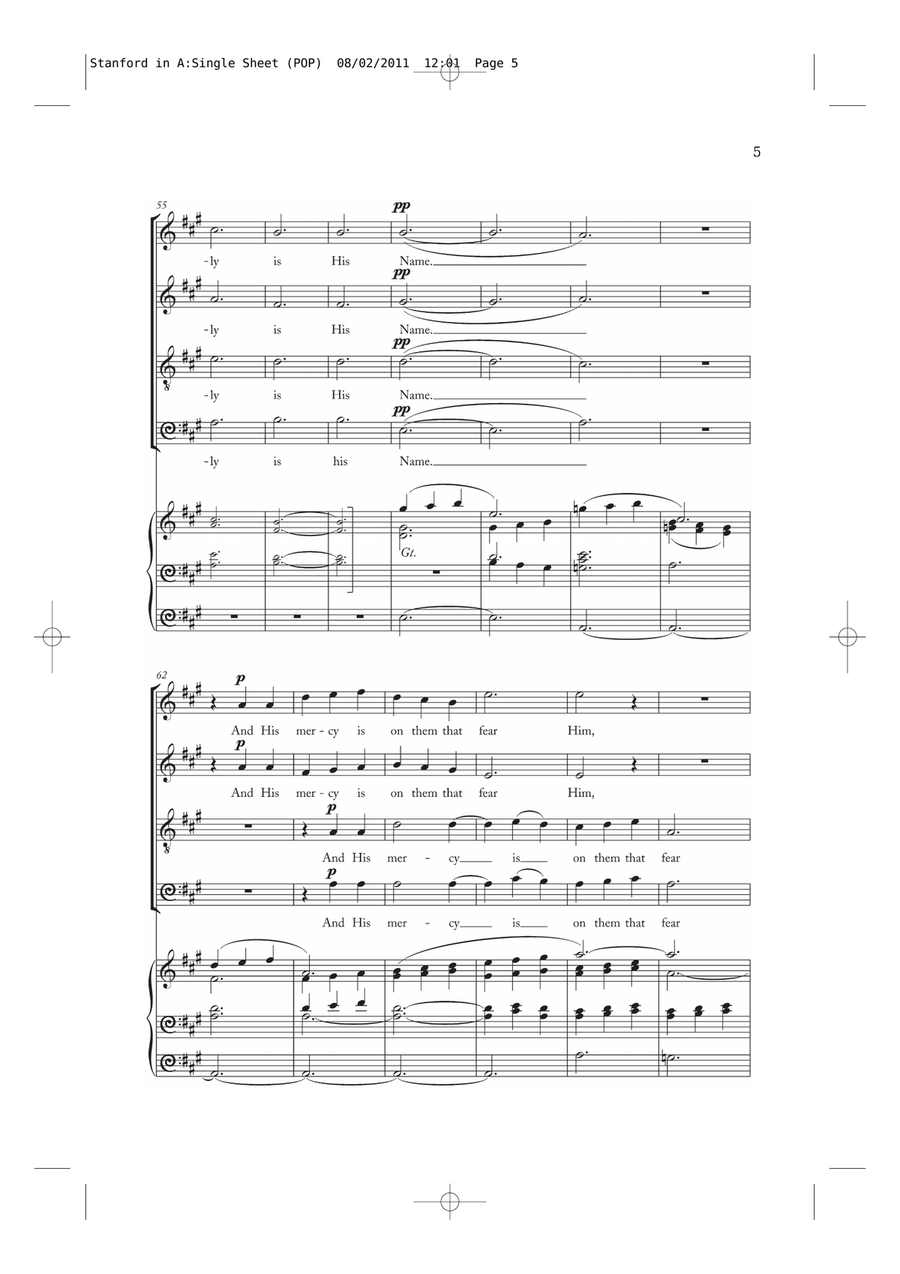 Magnificat And Nunc Dimittis In A Piano, Vocal, Guitar scores gallery preview page 5