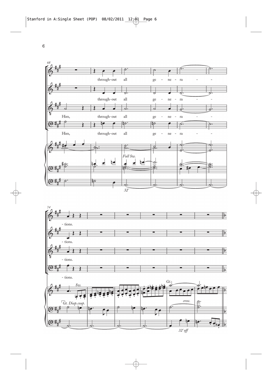 Magnificat And Nunc Dimittis In A Piano, Vocal, Guitar scores gallery preview page 6