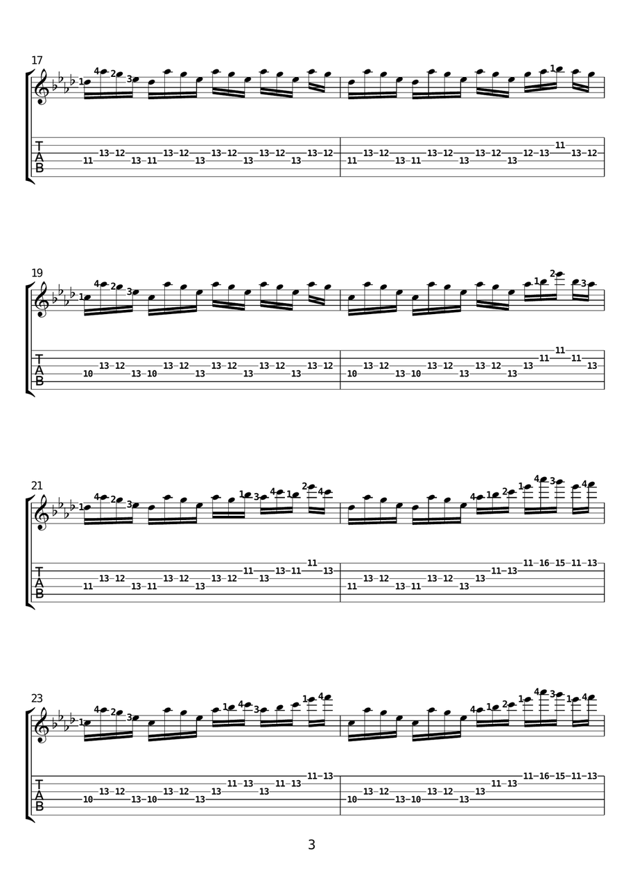 Etude In A Flat Etude In A Flat Classical Guitar scores gallery preview page 3