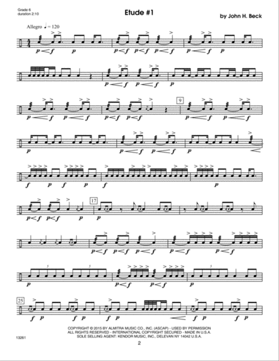 Classical Snare Drum Solos (8 Etudes For The Advanced Player) Percussion scores gallery preview page 2