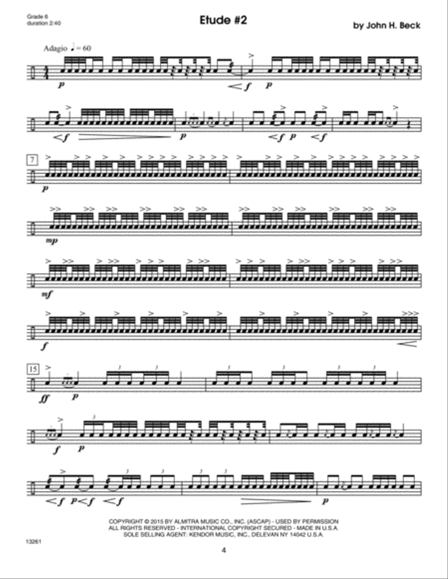 Classical Snare Drum Solos (8 Etudes For The Advanced Player) Percussion scores gallery preview page 4