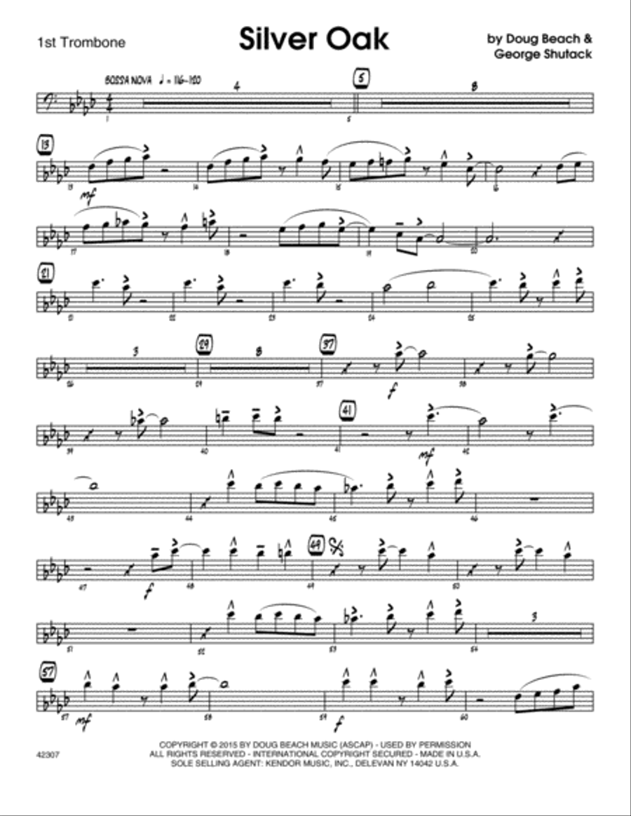 Silver Oak - 1st Trombone Trombone scores gallery preview page 1