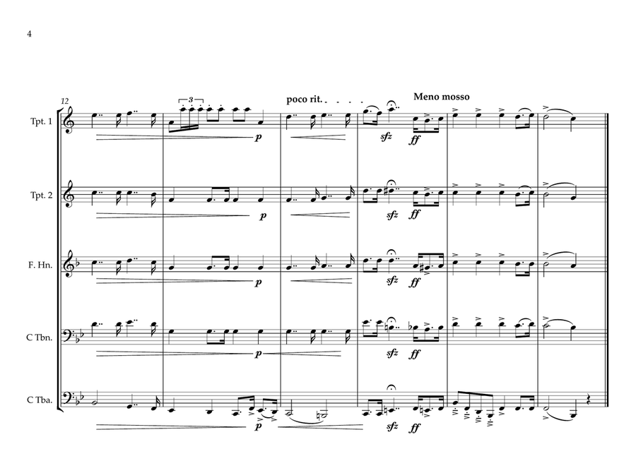 Haitian (La Dessalinienne) National Anthem for Brass Quintet MFAO World National Anthem Series Brass Quintet scores gallery preview page 4