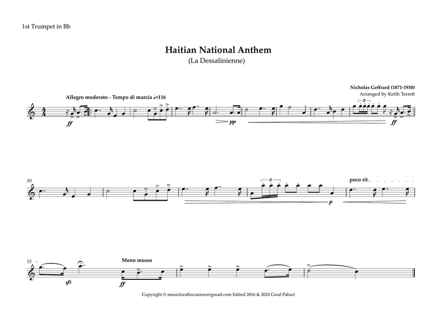 Haitian (La Dessalinienne) National Anthem for Brass Quintet MFAO World National Anthem Series Brass Quintet scores gallery preview page 5