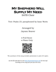 My Shepherd Will Supply My Need