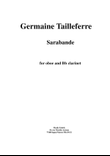 Germaine Tailleferre: Sarabande for oboe (or flute) and Bb clarinet