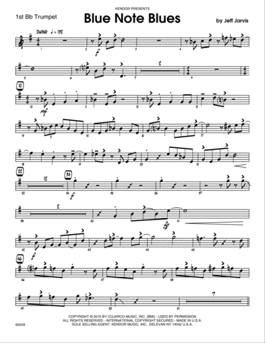 Blue Note Blues - 1st Bb Trumpet B-Flat Trumpet scores gallery preview page 1