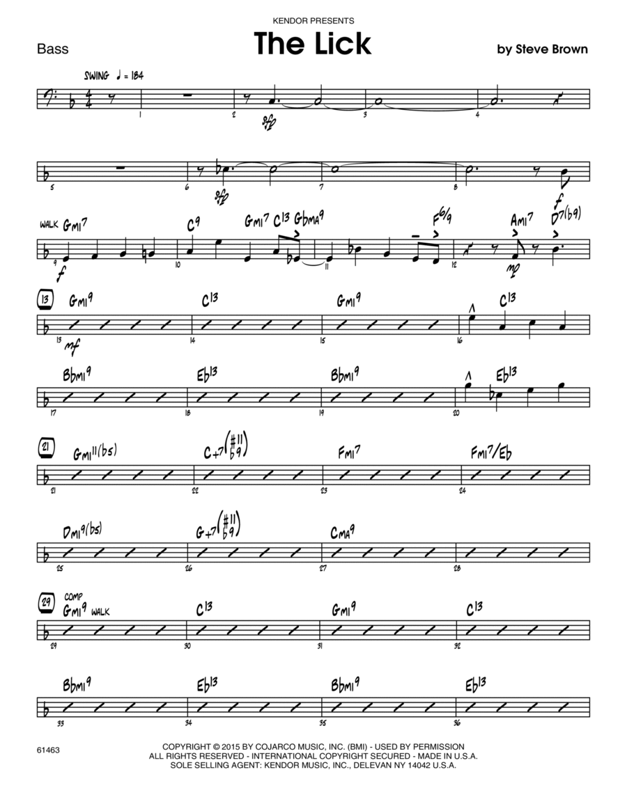 The Lick - Bass Part scores gallery preview page 1