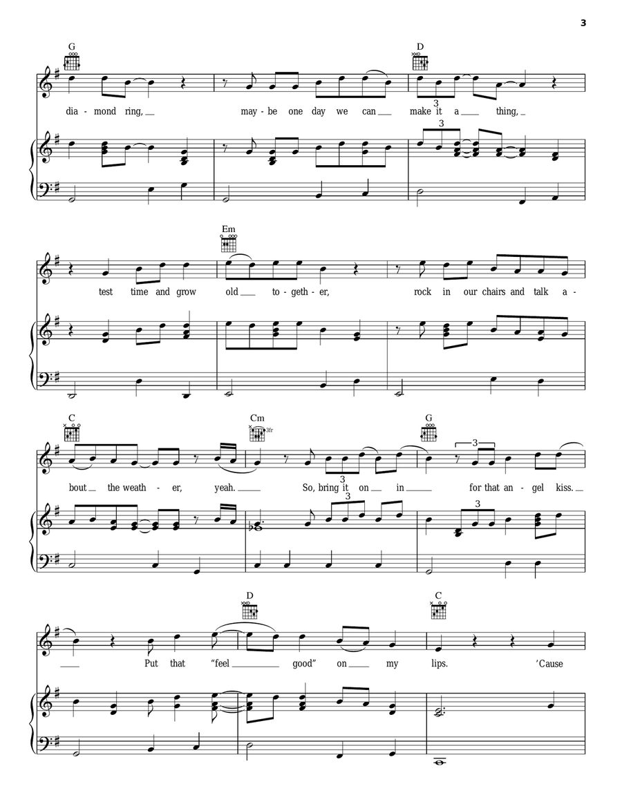 Head Over Boots Head Over Boots Piano, Vocal, Guitar scores gallery preview page 3