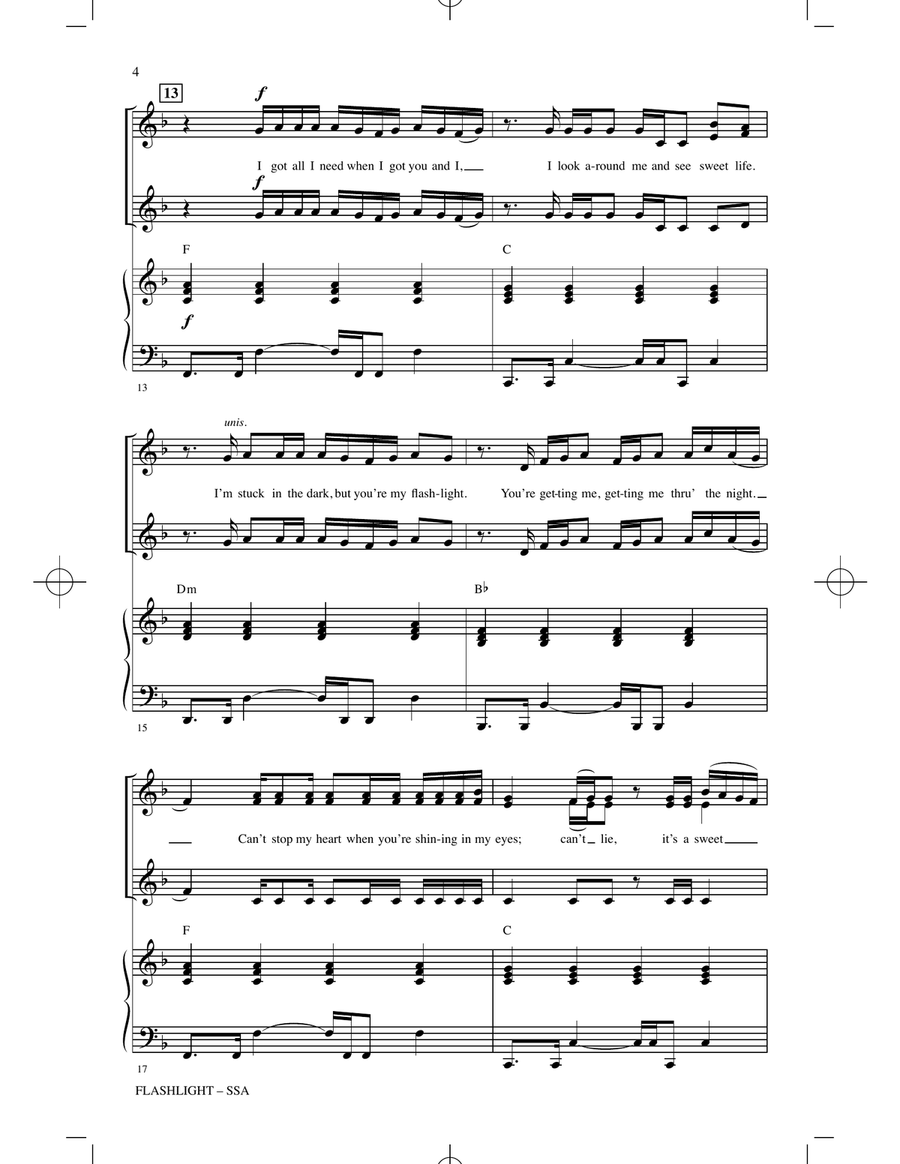 Flashlight (arr. Mac Huff) SSA scores gallery preview page 3