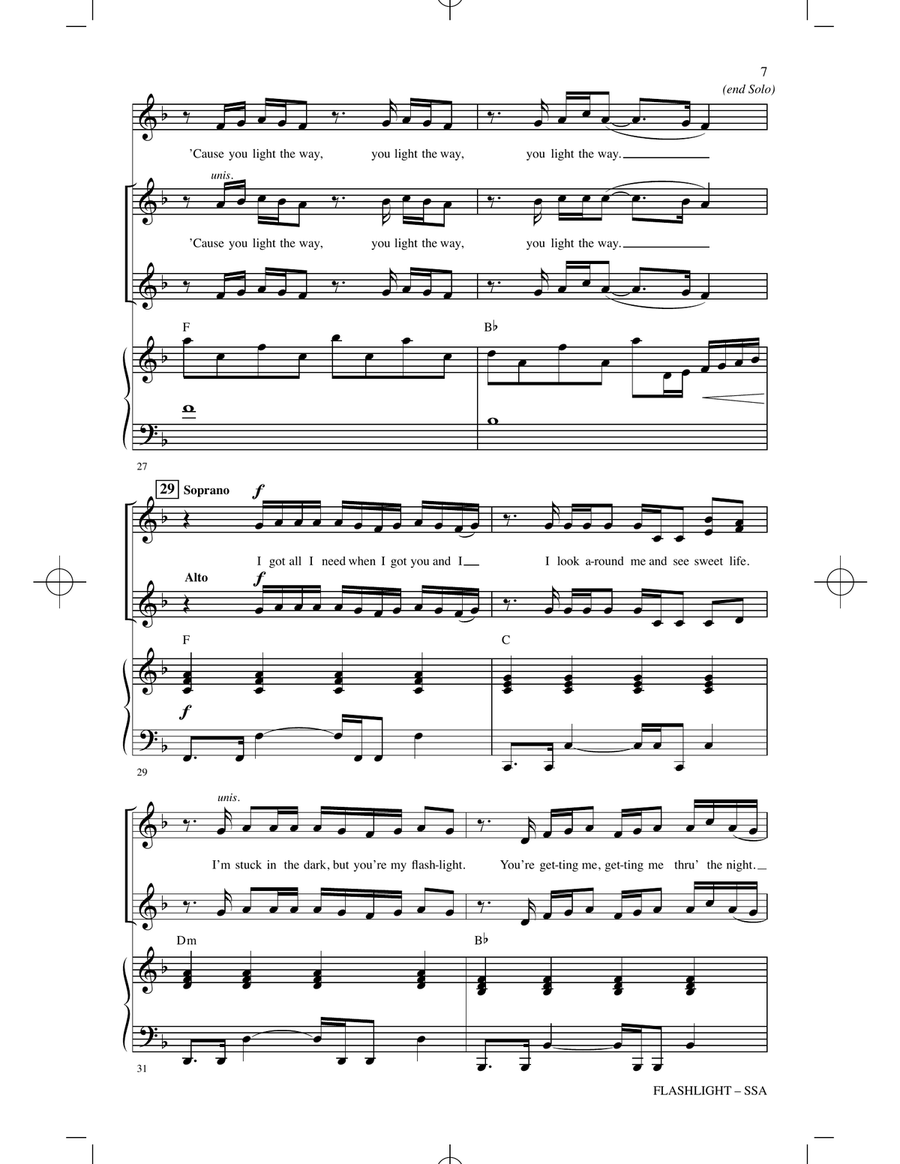 Flashlight (arr. Mac Huff) SSA scores gallery preview page 6