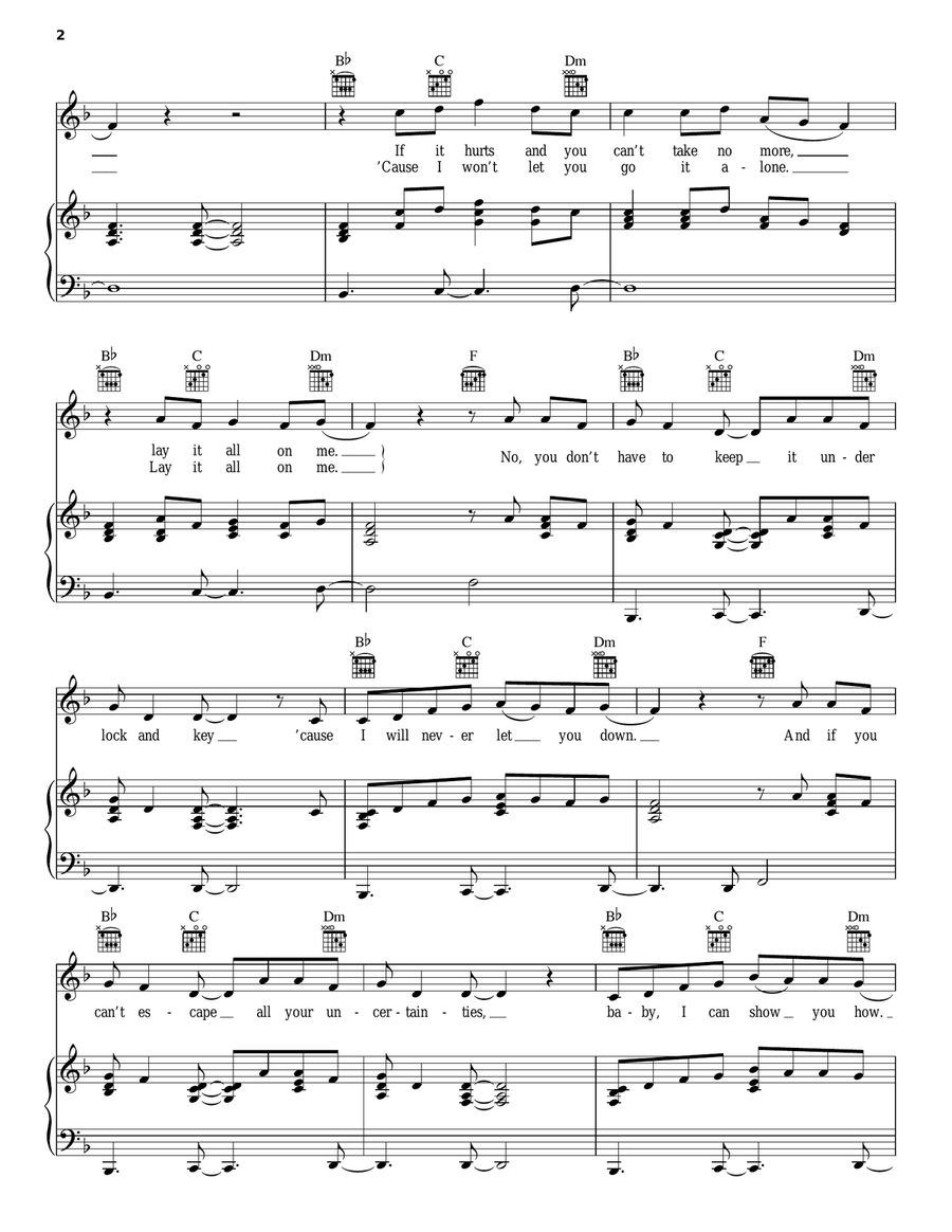 Lay It All On Me Lay It All On Me Piano, Vocal, Guitar scores gallery preview page 2