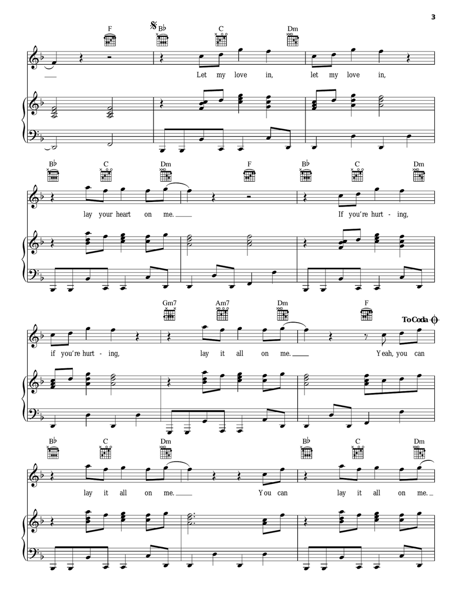 Lay It All On Me Lay It All On Me Piano, Vocal, Guitar scores gallery preview page 3