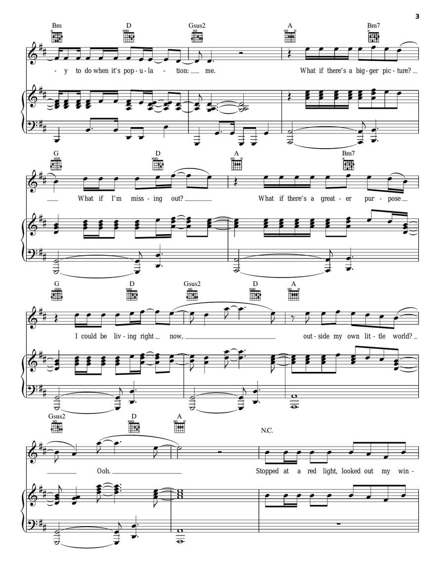 My Own Little World Piano, Vocal, Guitar scores gallery preview page 3
