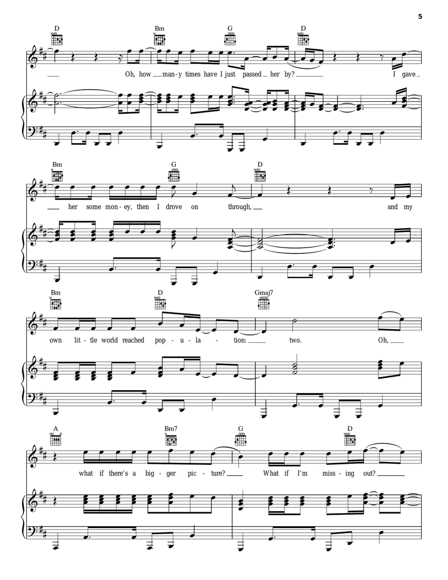 My Own Little World Piano, Vocal, Guitar scores gallery preview page 5