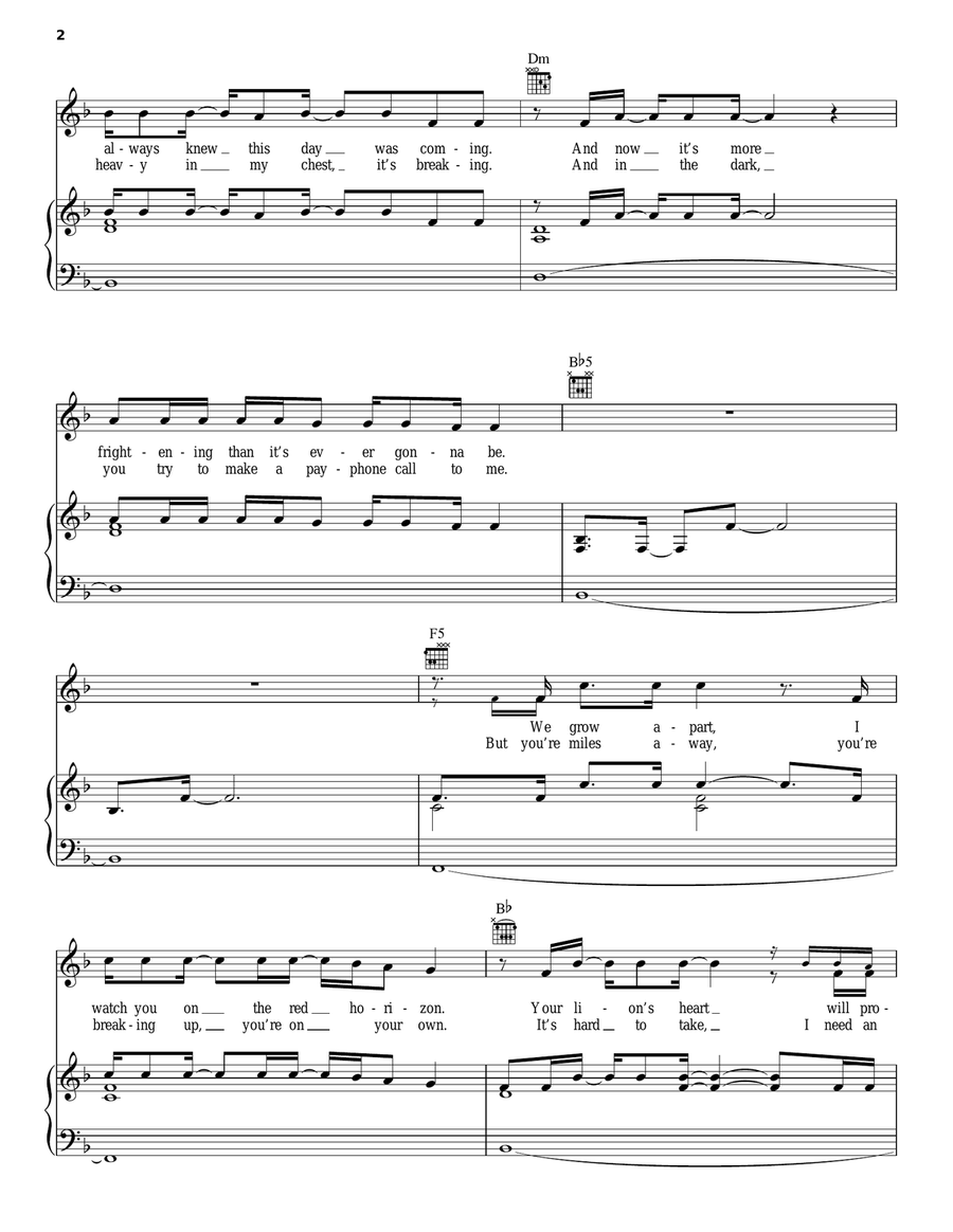 Scars Scars Piano, Vocal, Guitar scores gallery preview page 2