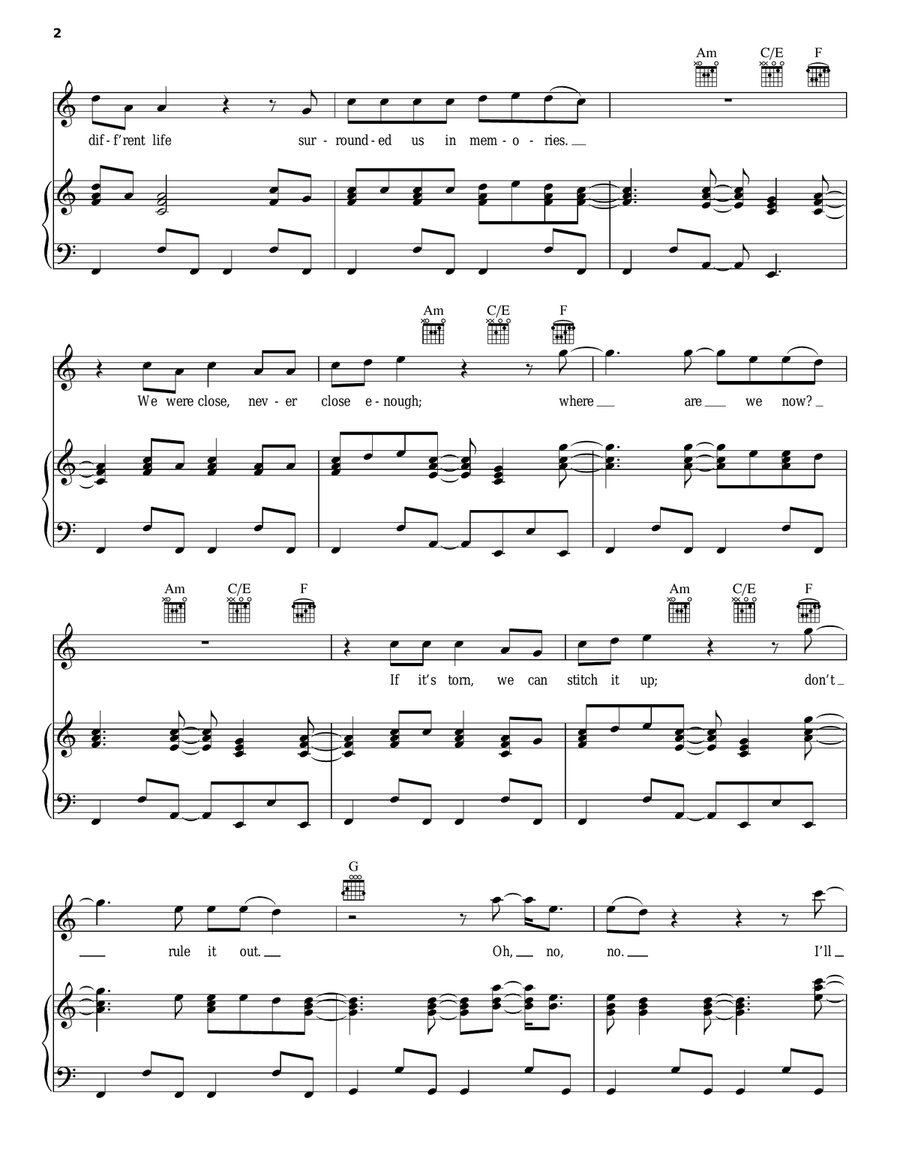 If You Ever Want To Be In Love Piano, Vocal, Guitar scores gallery preview page 2