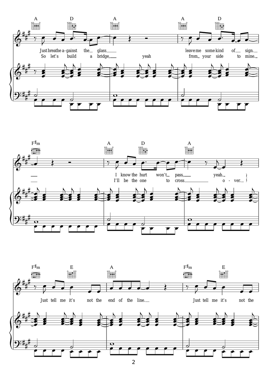 Up (feat. Demi Lovato) Up (feat. Demi Lovato) Piano, Vocal, Guitar scores gallery preview page 2