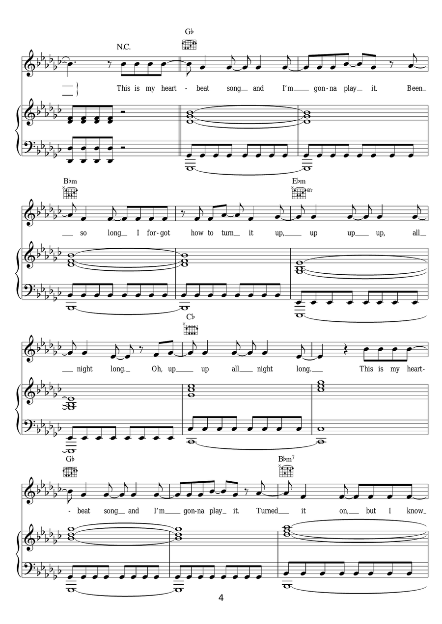 Heartbeat Song Heartbeat Song Piano, Vocal, Guitar scores gallery preview page 4
