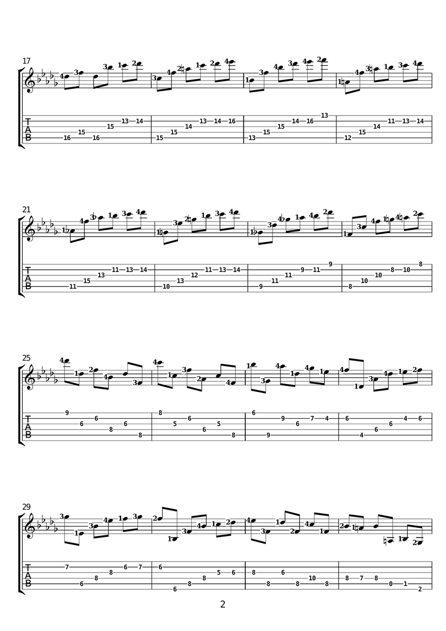 Etude In B Flat Minor Etude In B Flat Minor Classical Guitar scores gallery preview page 2