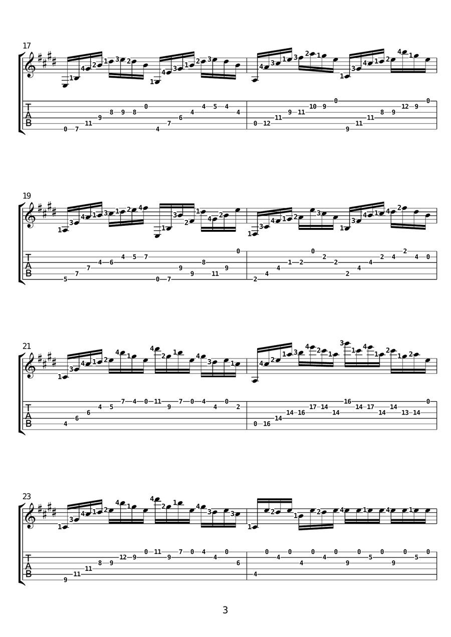 Etude In E Etude In E Classical Guitar scores gallery preview page 3