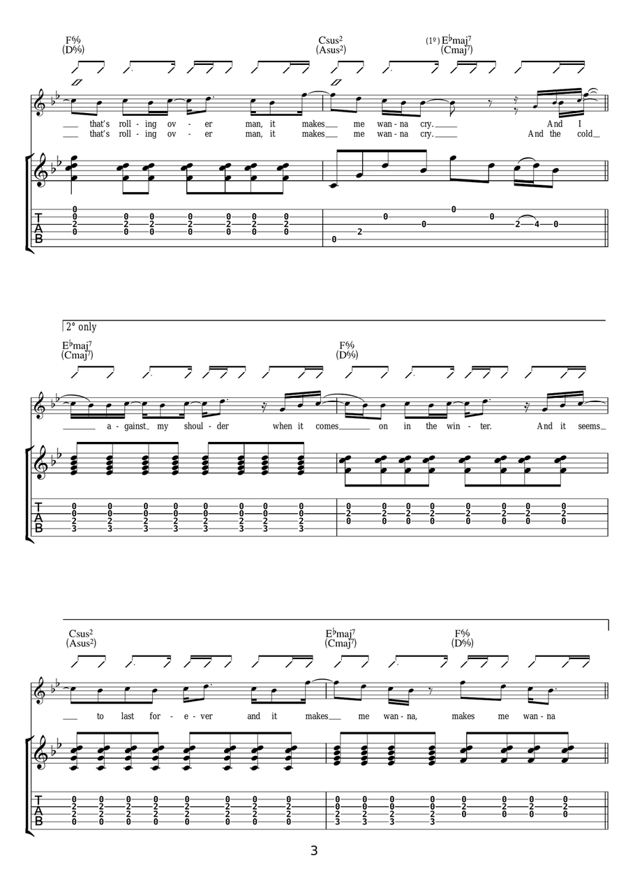 The Dying Of The Light The Dying Of The Light Guitar Tablature scores gallery preview page 3