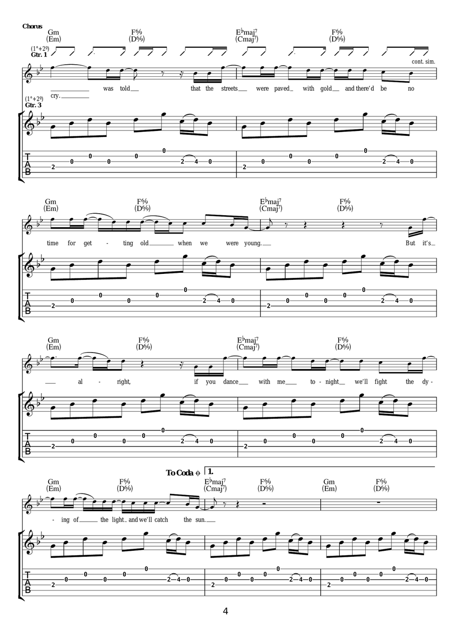 The Dying Of The Light The Dying Of The Light Guitar Tablature scores gallery preview page 4
