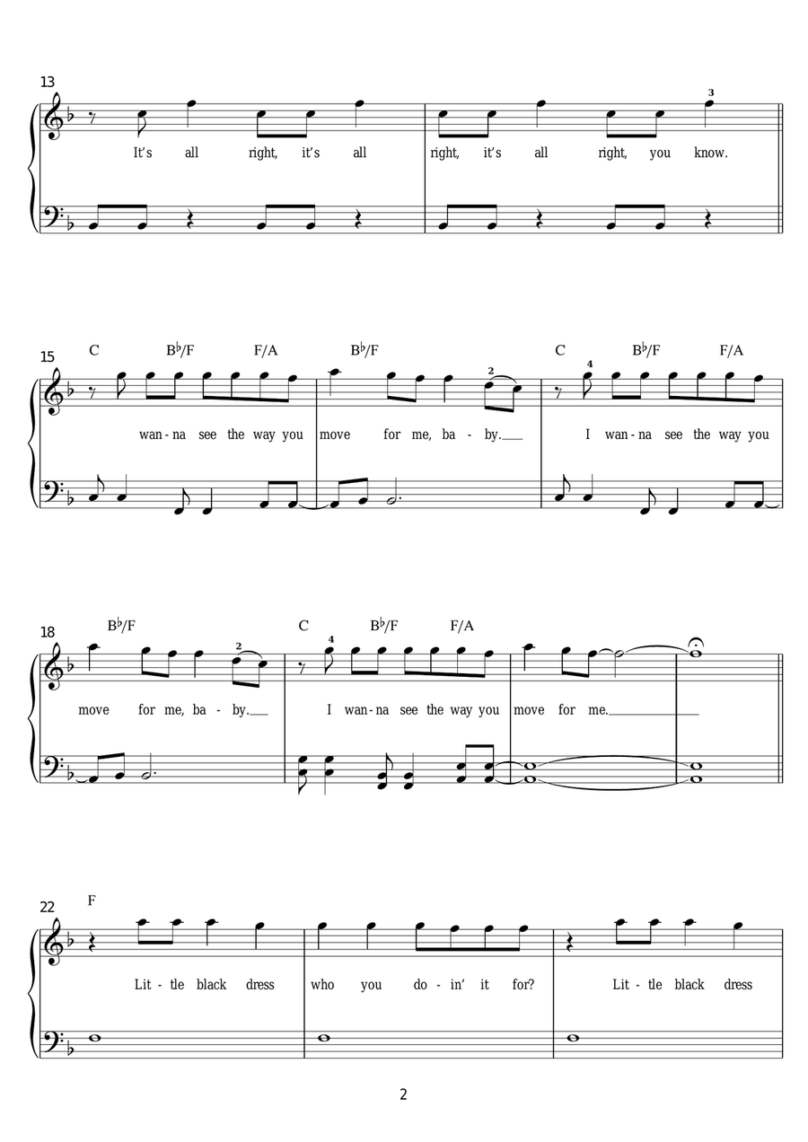 Little Black Dress Little Black Dress Piano, Vocal, Guitar scores gallery preview page 2