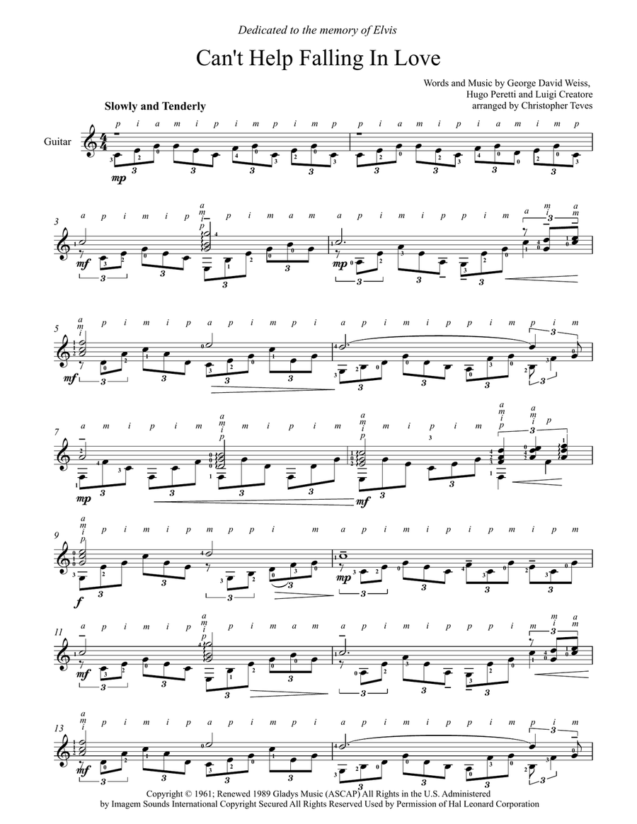 Can't Help Falling In Love Electric Guitar scores gallery preview page 2