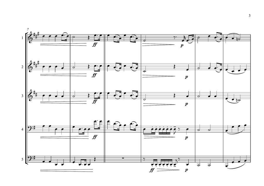 New Caledonians National & Local Anthems for Brass Quintet Brass Quintet scores gallery preview page 3