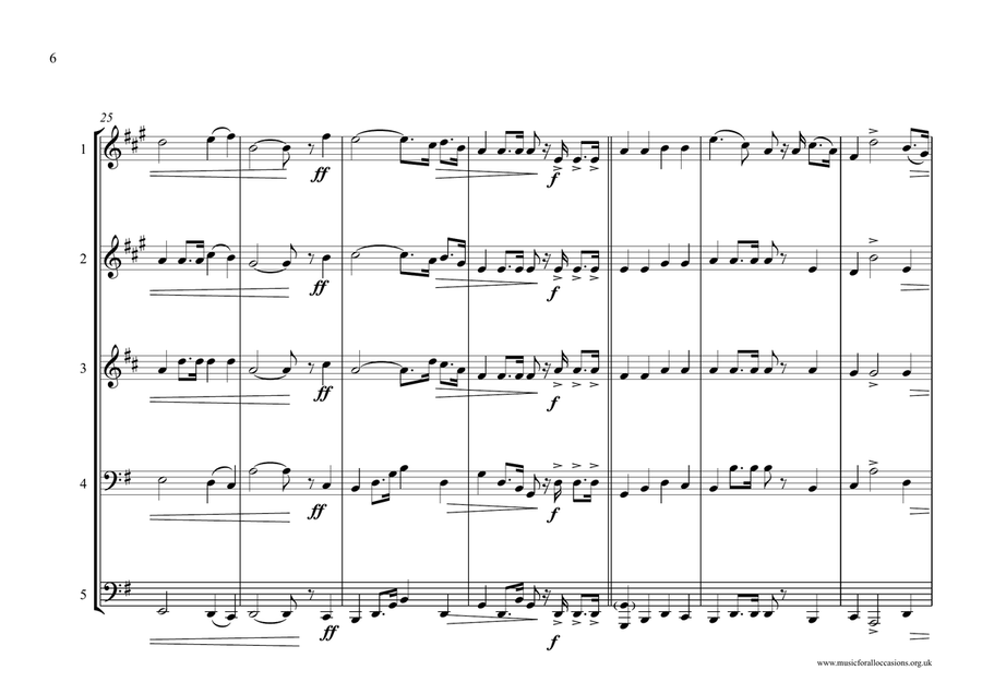 New Caledonians National & Local Anthems for Brass Quintet Brass Quintet scores gallery preview page 6