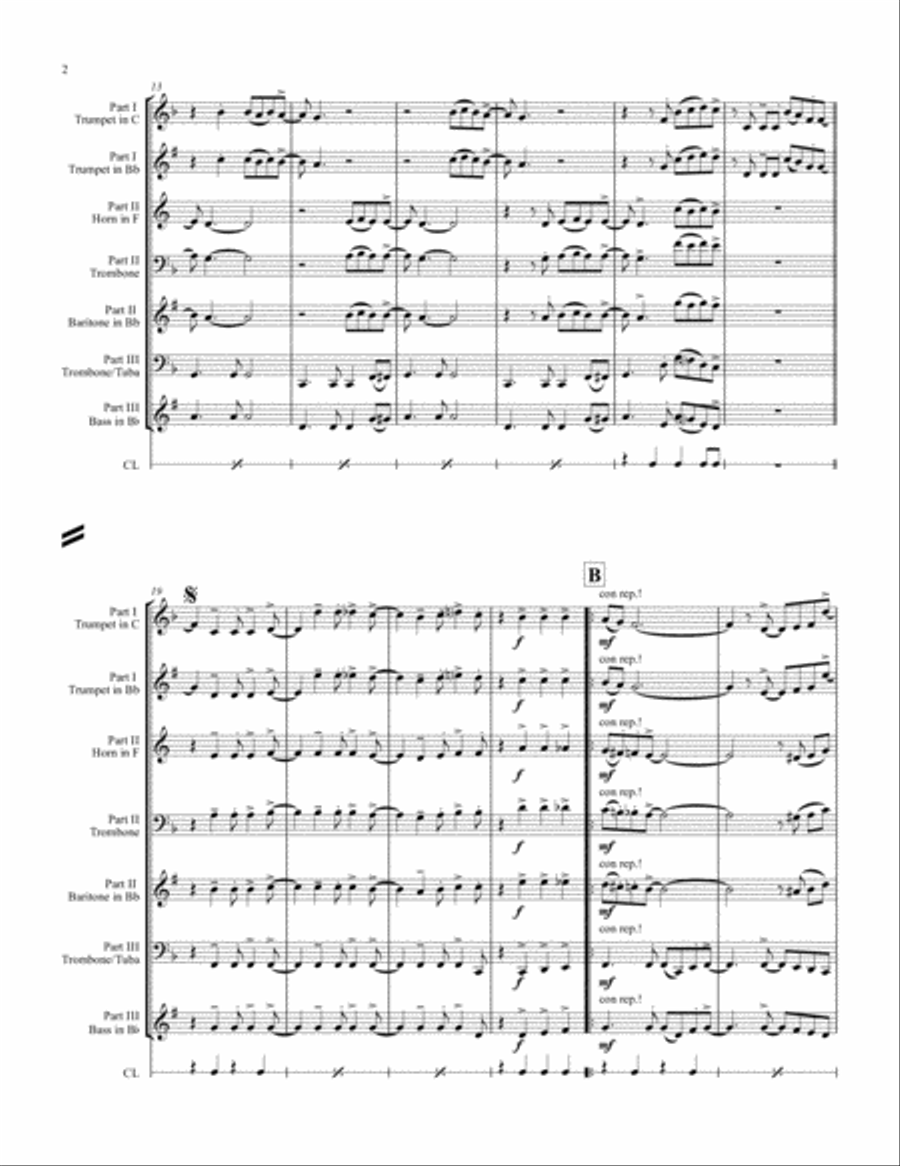 Oh happy day - Christmas Song - Gospel - Brass Trio Brass Trio scores gallery preview page 2