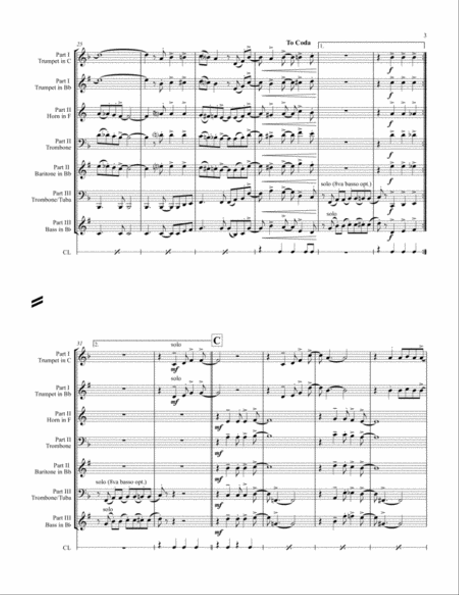 Oh happy day - Christmas Song - Gospel - Brass Trio Brass Trio scores gallery preview page 3