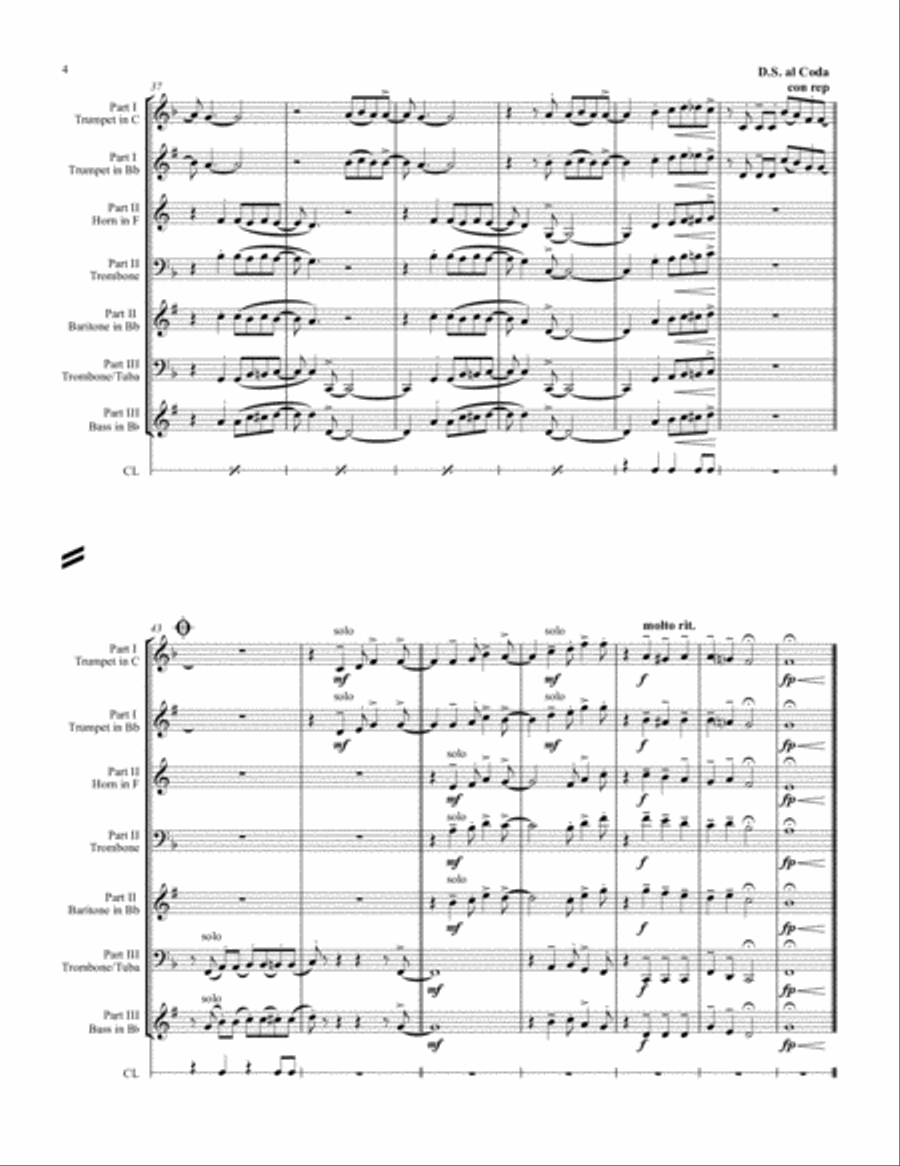 Oh happy day - Christmas Song - Gospel - Brass Trio Brass Trio scores gallery preview page 4