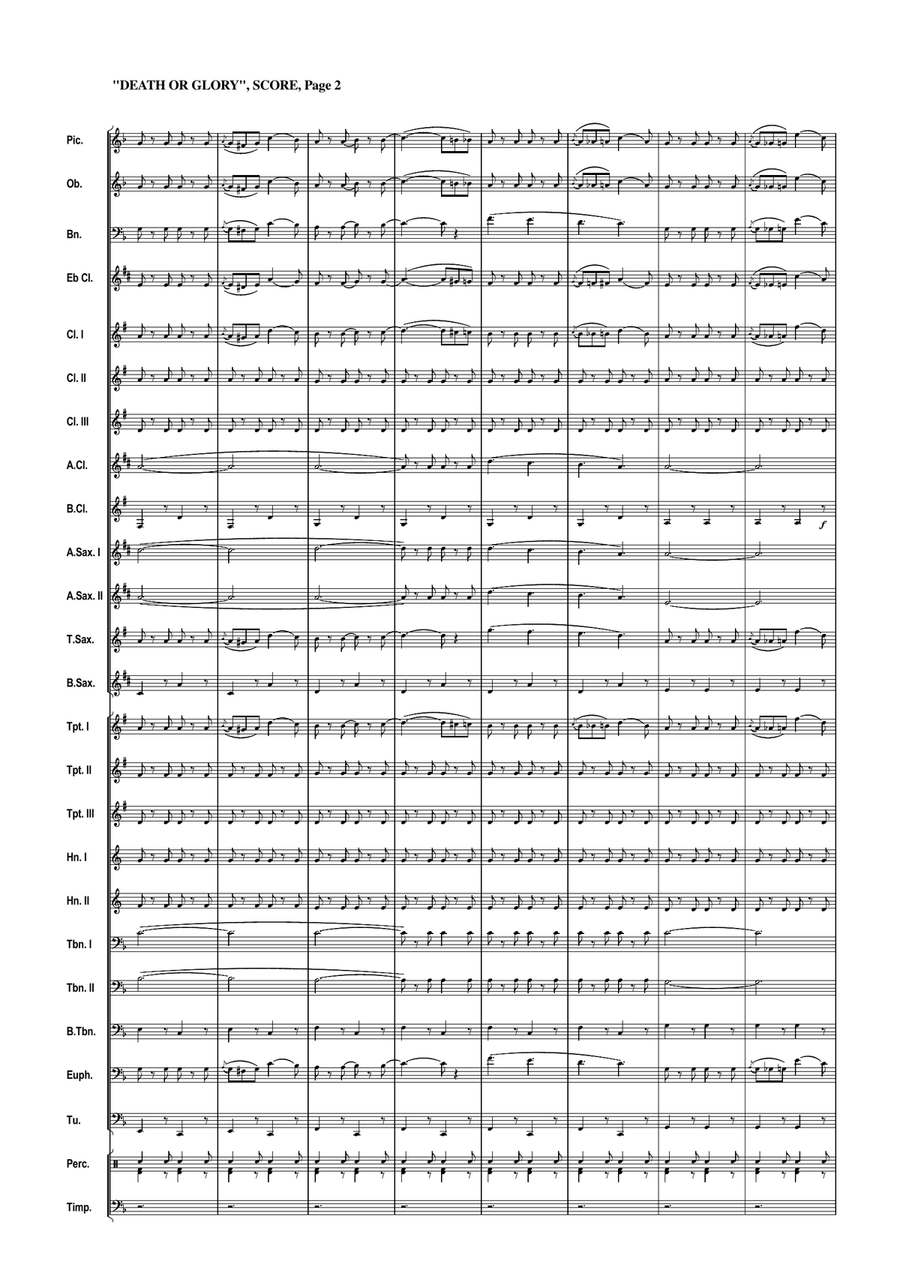 Death Or Glory Death Or Glory Concert Band scores gallery preview page 2