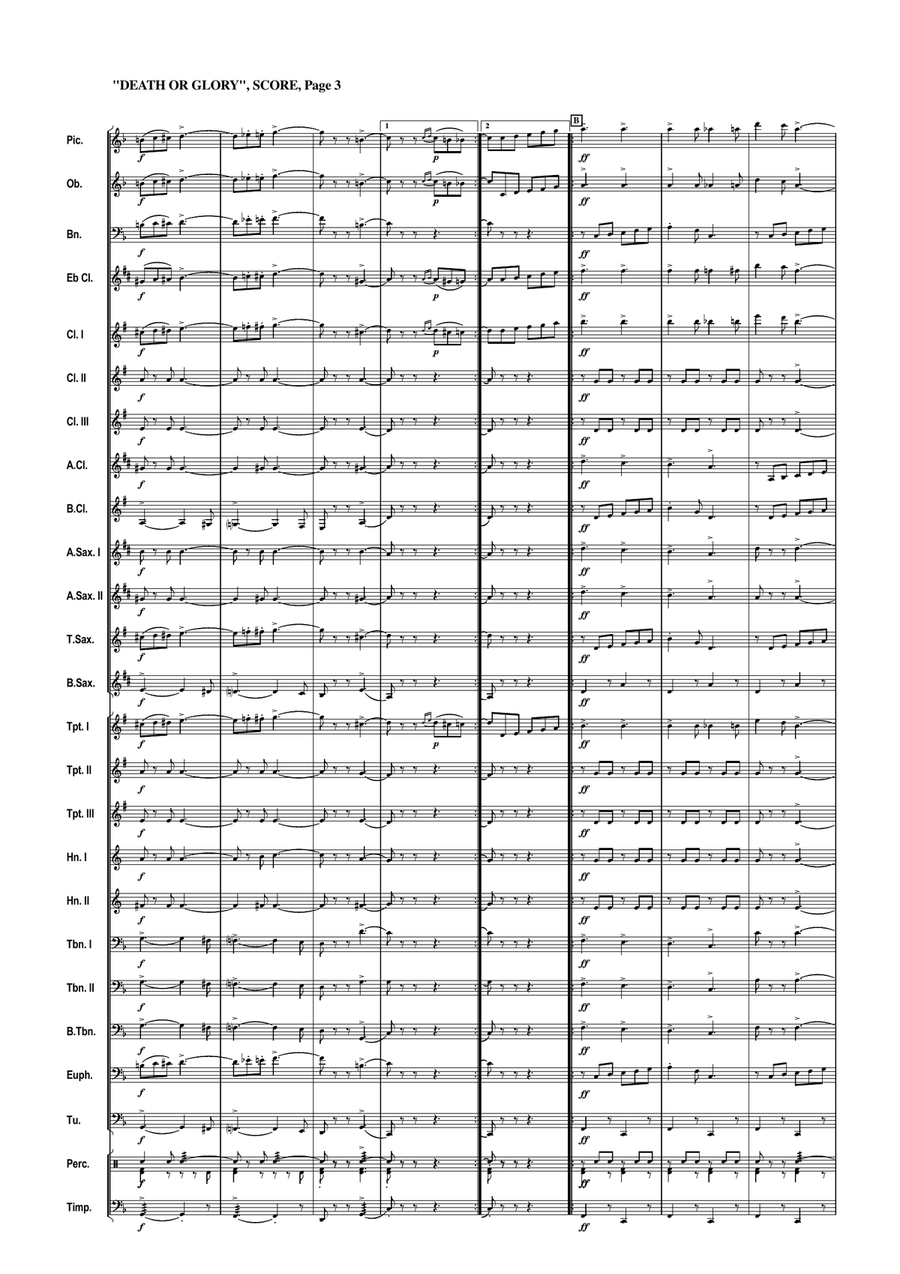 Death Or Glory Death Or Glory Concert Band scores gallery preview page 3