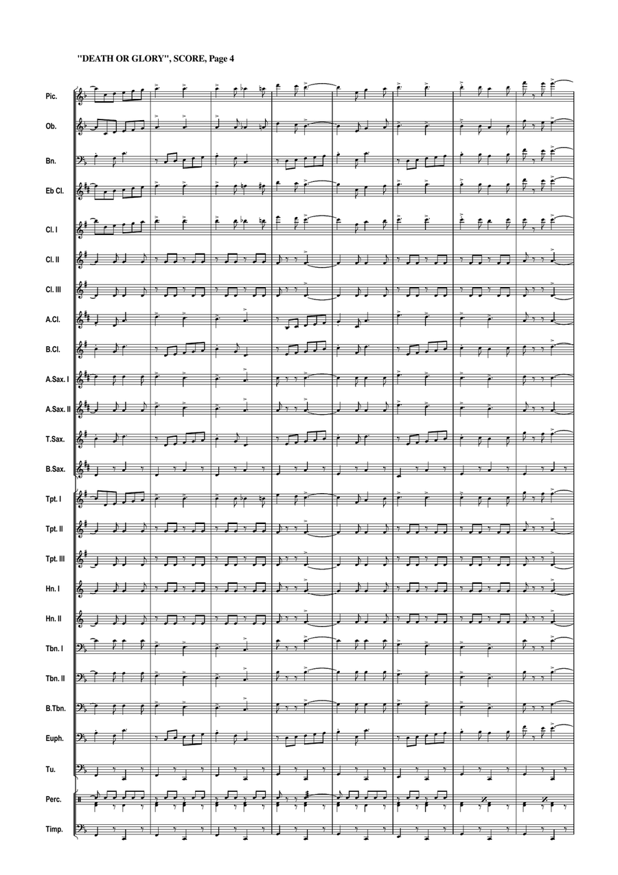 Death Or Glory Death Or Glory Concert Band scores gallery preview page 4