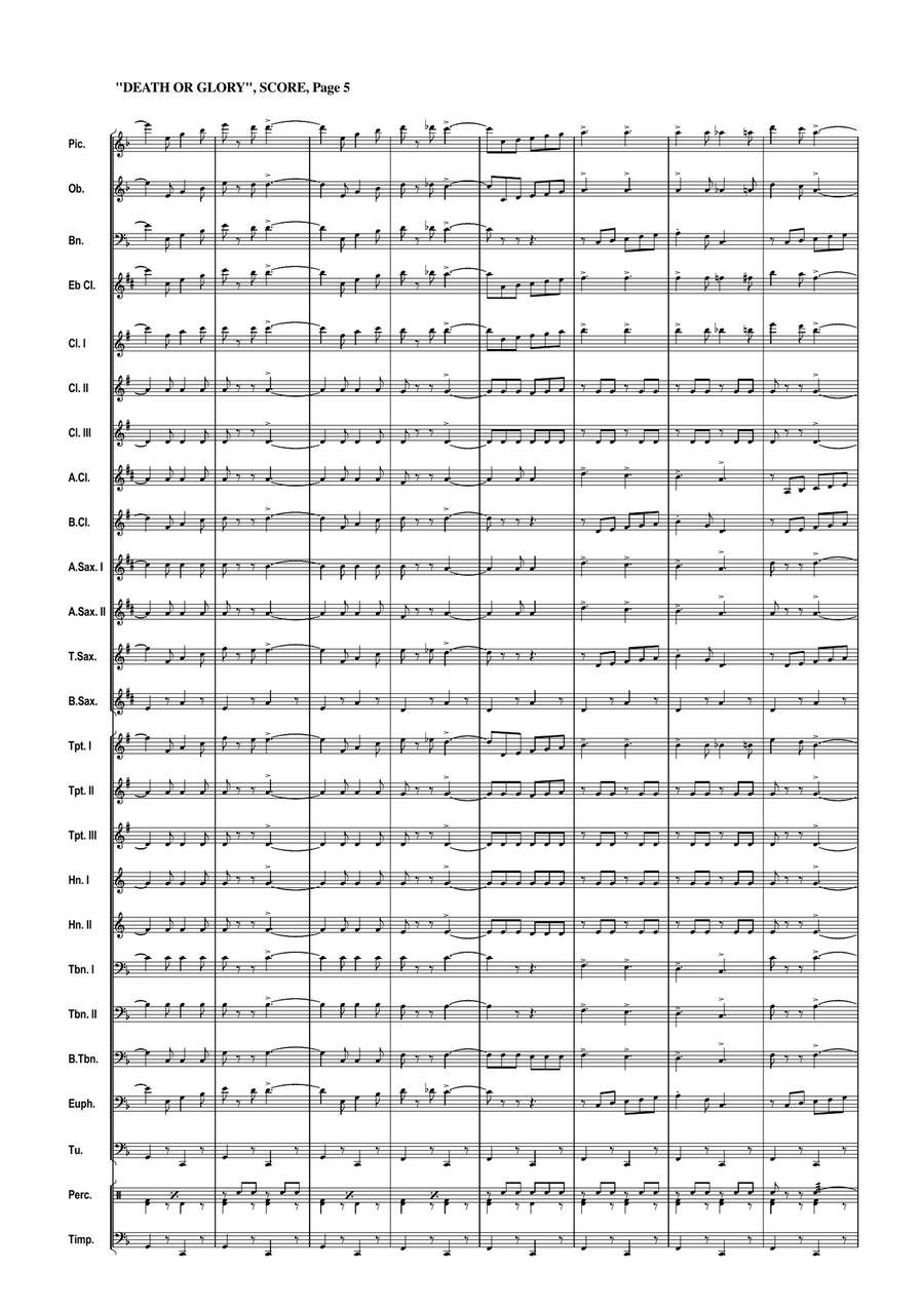 Death Or Glory Death Or Glory Concert Band scores gallery preview page 5