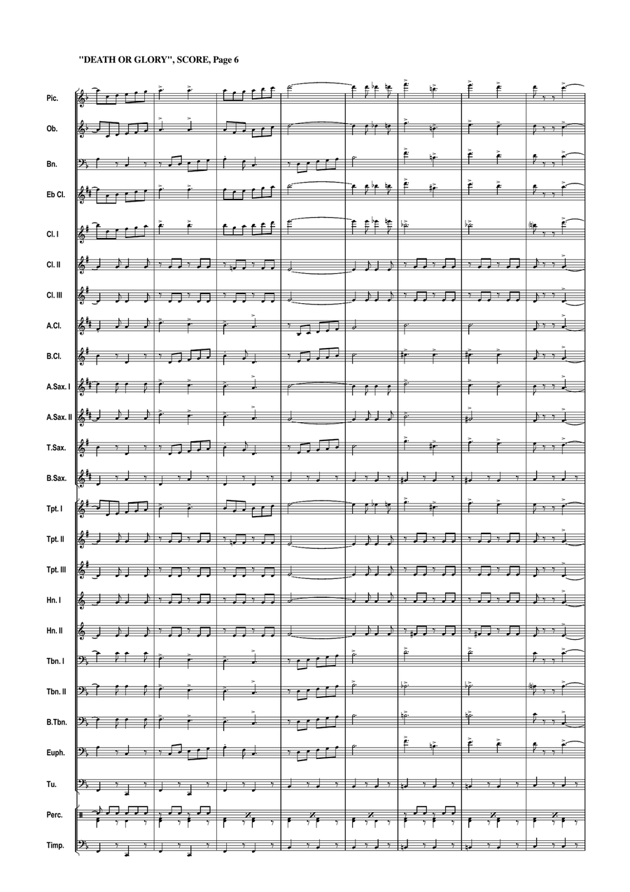 Death Or Glory Death Or Glory Concert Band scores gallery preview page 6